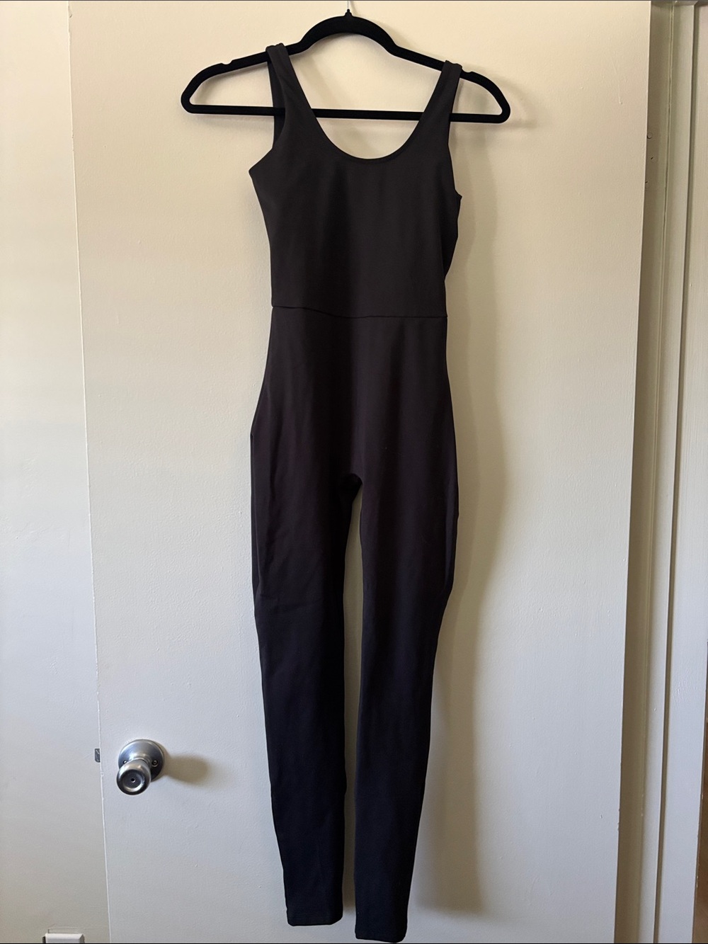 girlfriend collective Black Scoop-Neck Unitard Jumpsuit